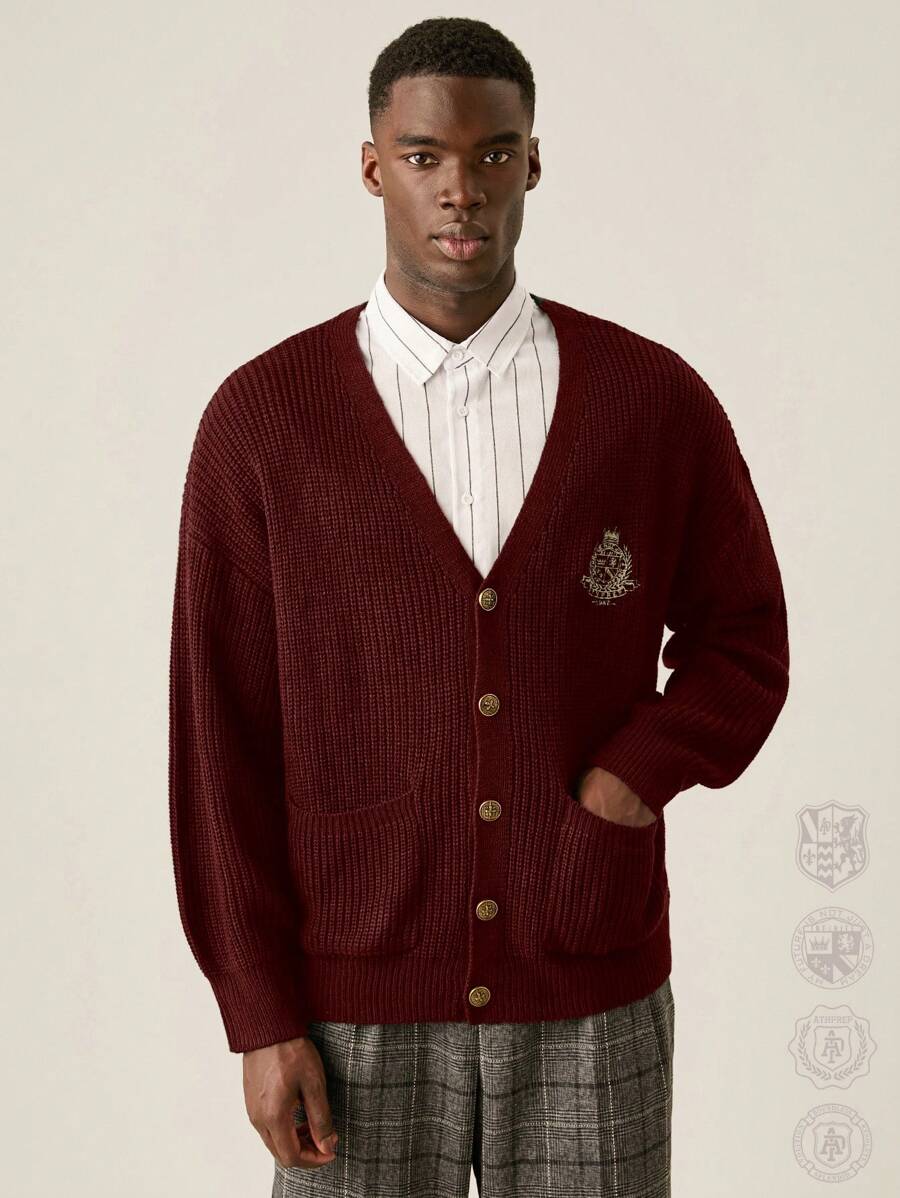 Manfinity Hypemode Men's Crown Graphic Single Breasted Cardigan-7