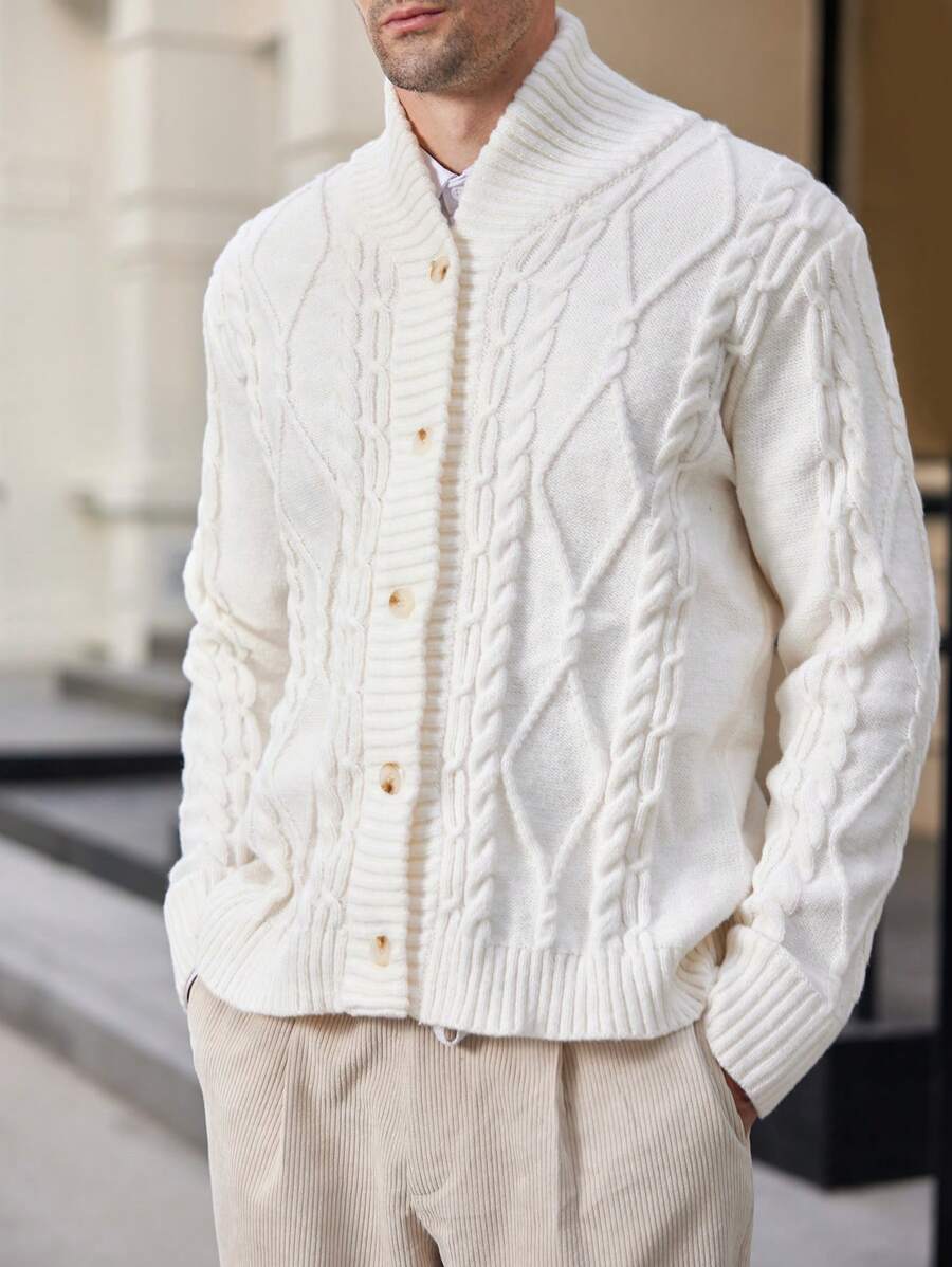 Manfinity Modomio Men's Knitted Loose Turndown Collar-4