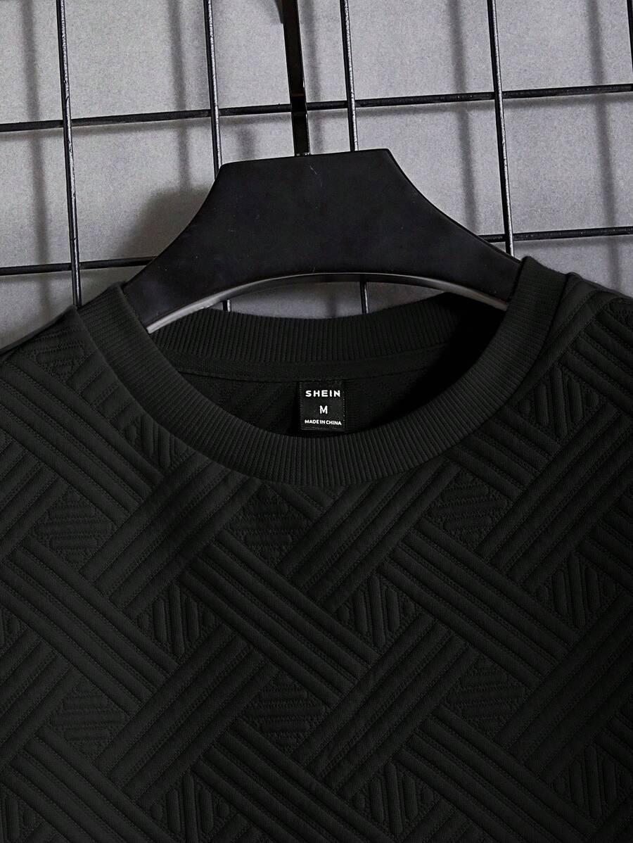 Manfinity Modomio Men's Solid Color Crew Neck Long-4