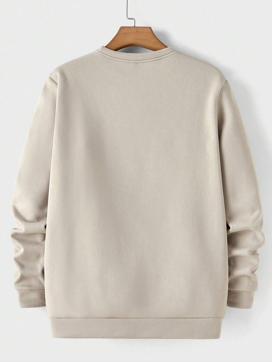 Manfinity UrbanChill Men Astronaut Print Thermal Lined Sweatshirt-2