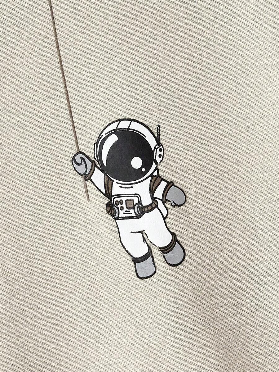 Manfinity UrbanChill Men Astronaut Print Thermal Lined Sweatshirt-3