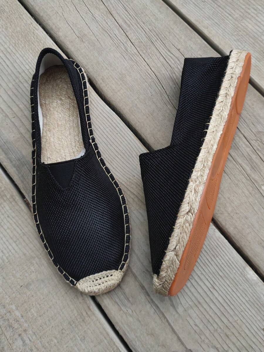 Men Casual Loafer Shoes, Rope Bottom Canvas Shoes-3