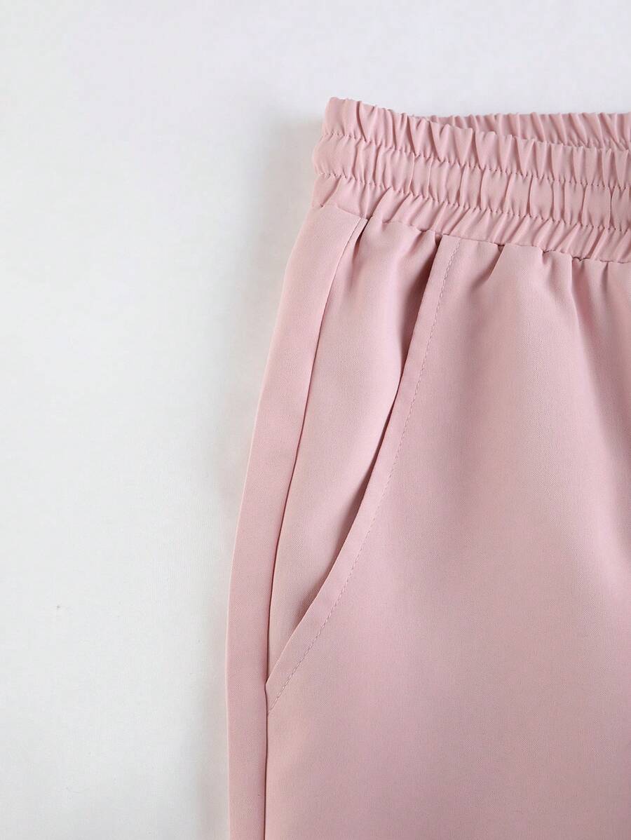 Men Coconut Tree Print Shirt & Drawstring Waist Pants Without Tee-4