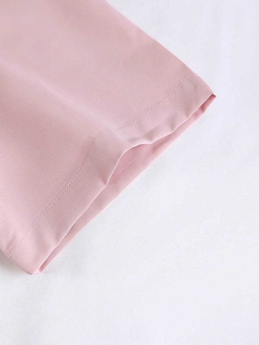 Men Coconut Tree Print Shirt & Drawstring Waist Pants Without Tee-5