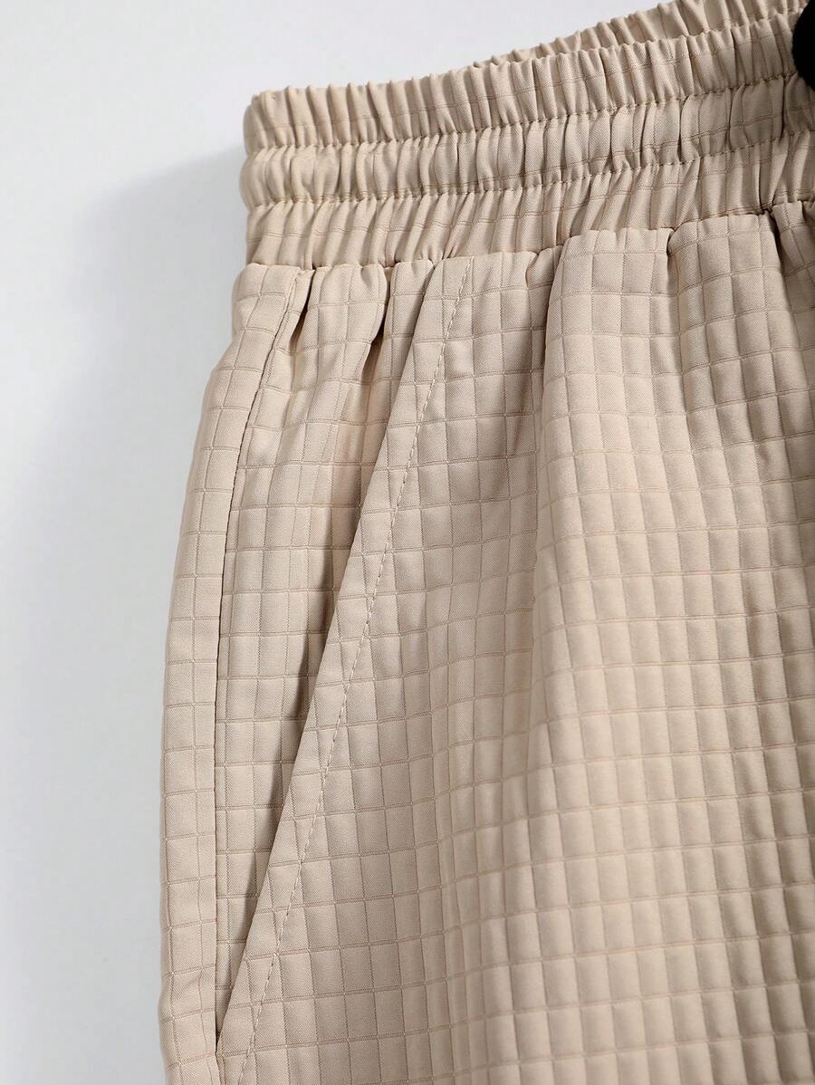 Men's 2 Piece Casual Suit, Short Sleeve Resin Button Shirt And Long Pants Set-3