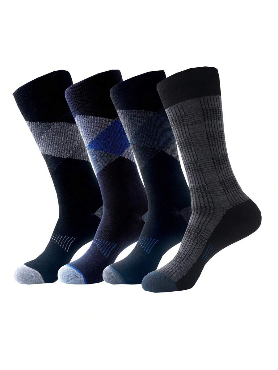 Men's All Season Classic Argyle Striped Jacquard Pattern-6