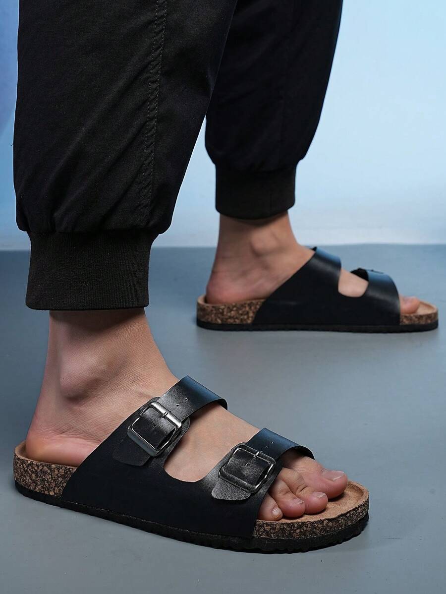 Men's Fashionable Cork-Soled Slippers, Comfortable Insoles-2