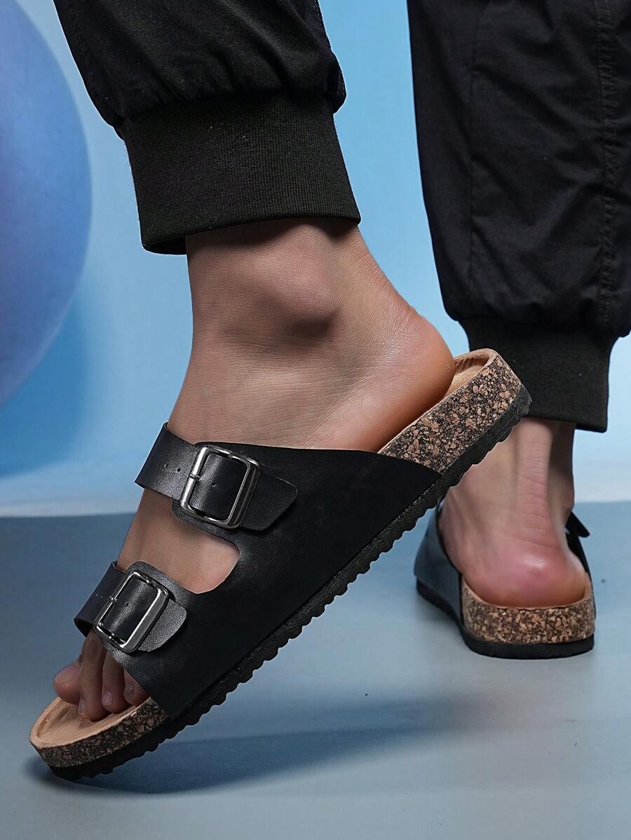 Men's Fashionable Cork-Soled Slippers, Comfortable Insoles-6