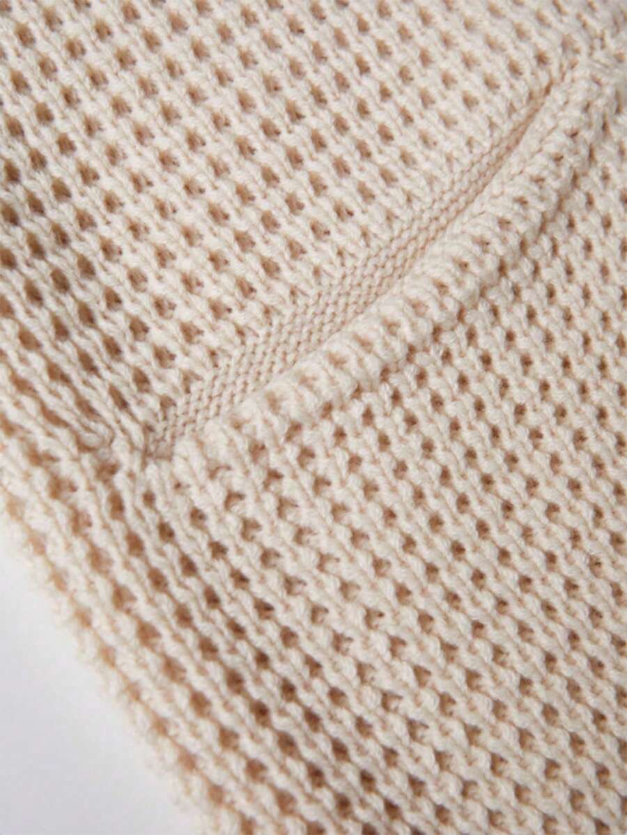 Men's Solid Color Simple Daily Long Sleeve Open Cardigan Sweater-4