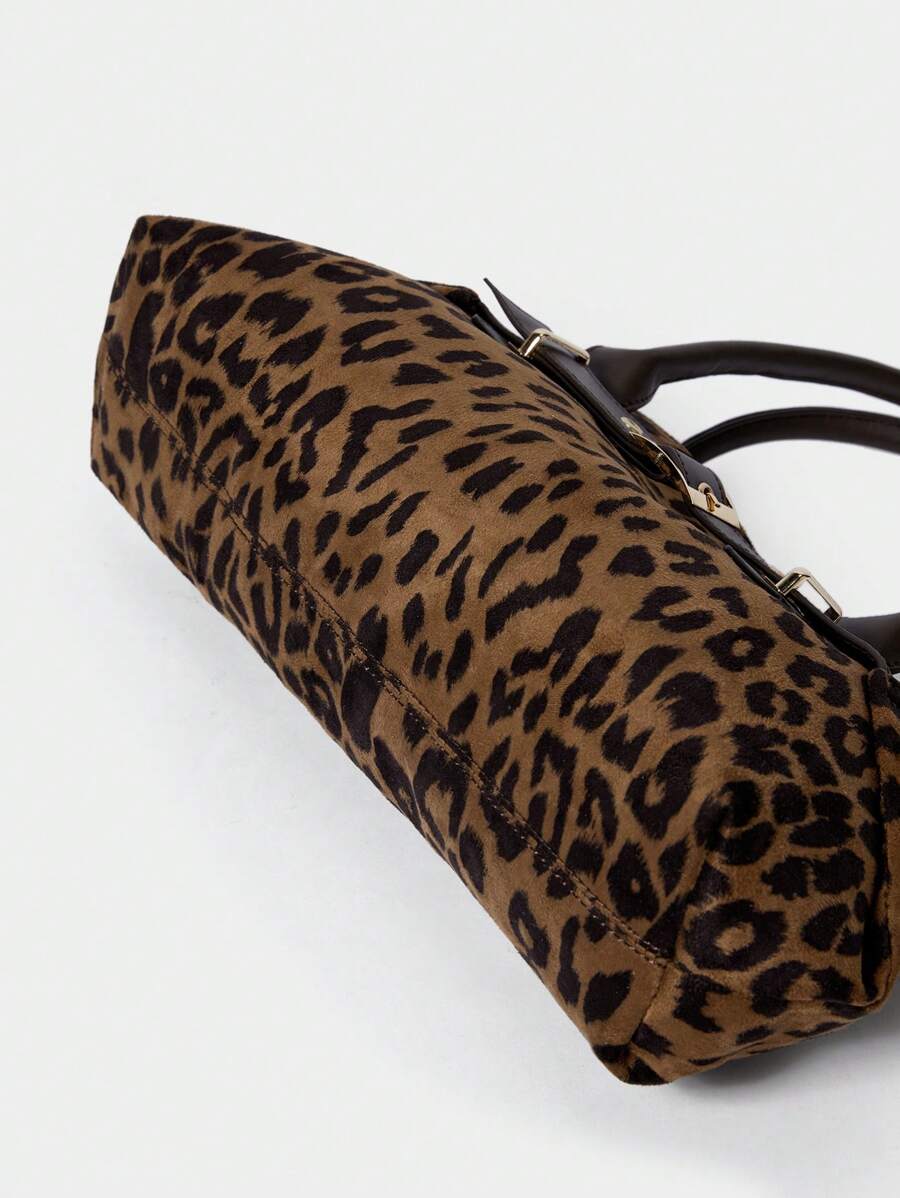 SHECARRY Women's Leopard Print Simple Shoulder Bag, Casual Everyday Carry Pouch-6