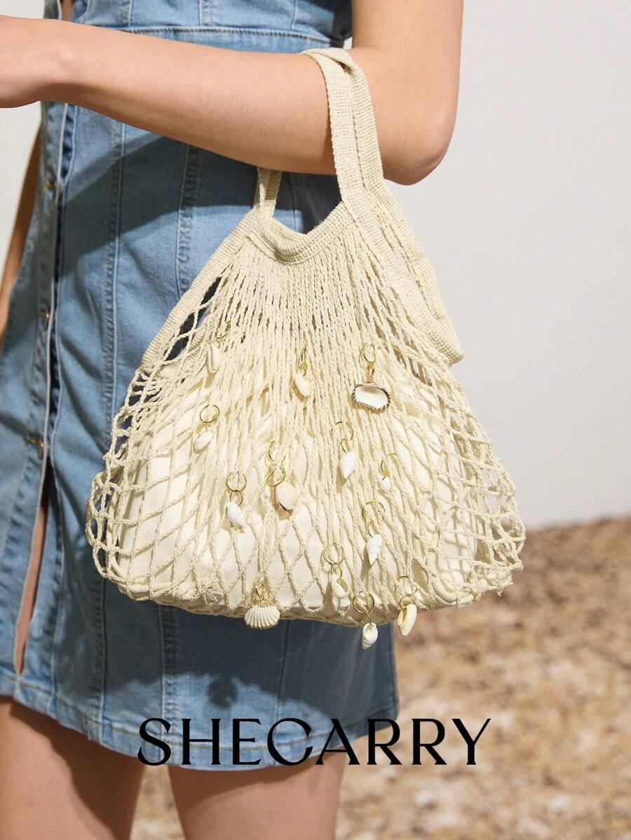 SHECARRY Women's Simple Casual Solid Color Shoulder Bag, Minimalist Fashion-2