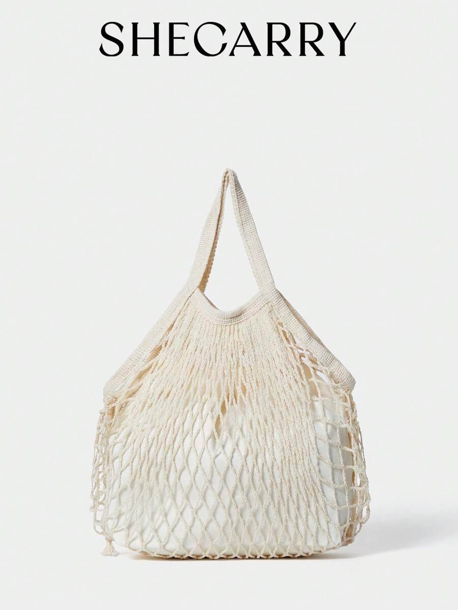 SHECARRY Women's Simple Casual Solid Color Shoulder Bag, Minimalist Fashion-4