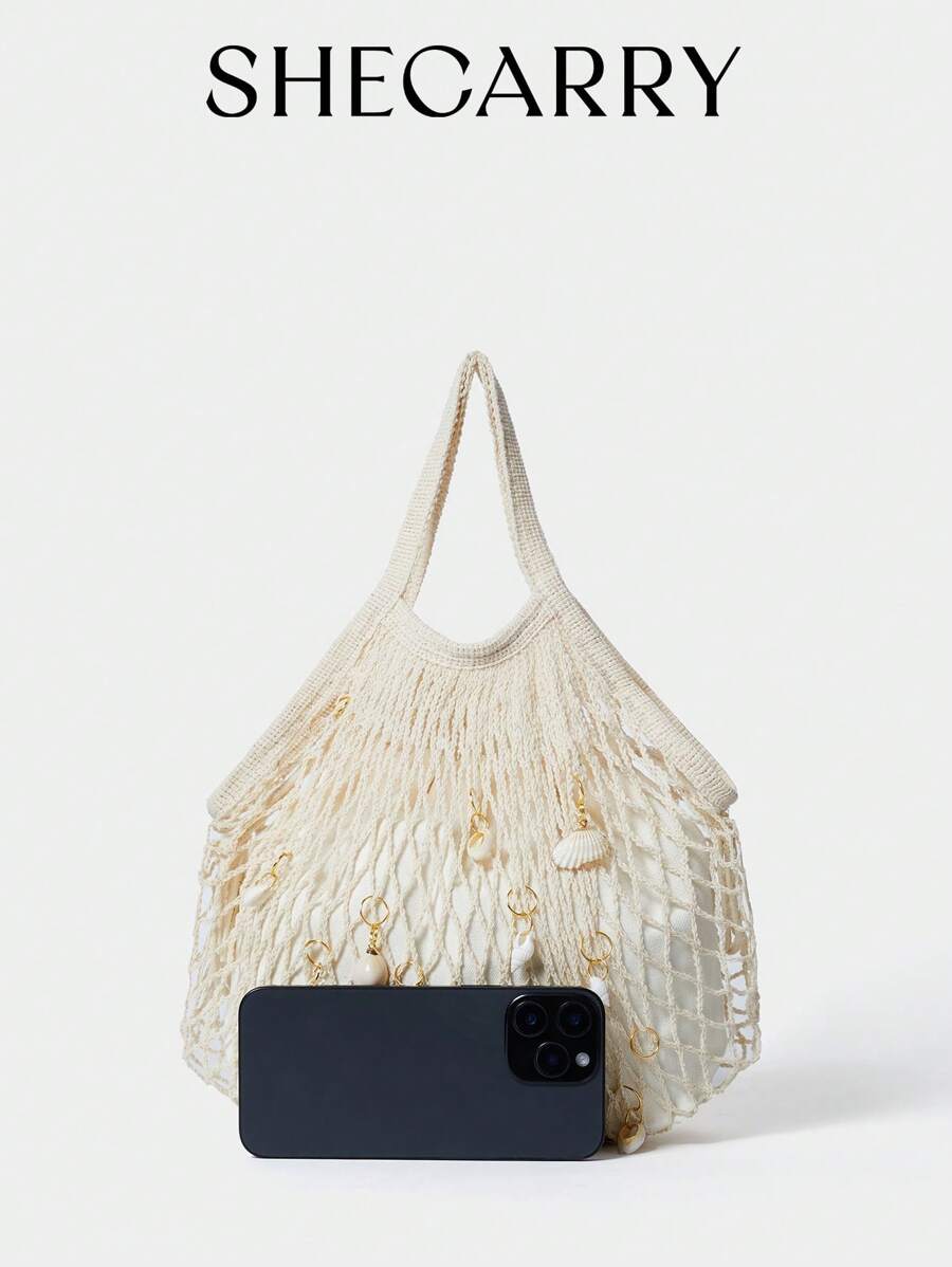 SHECARRY Women's Simple Casual Solid Color Shoulder Bag, Minimalist Fashion-6