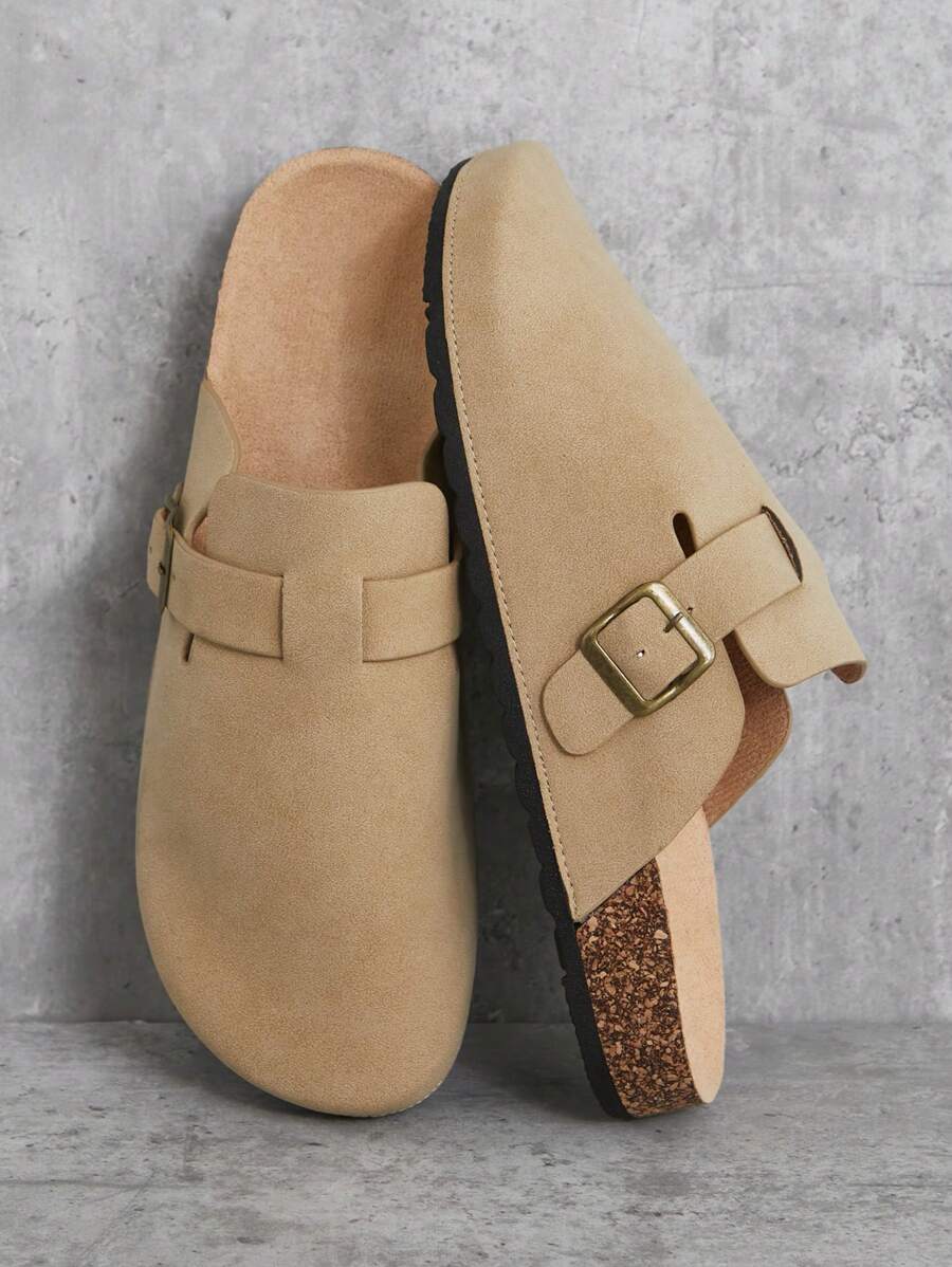 SHUZIA Men's Taupe Daily Cork Footbed Clogs-Comfort-2