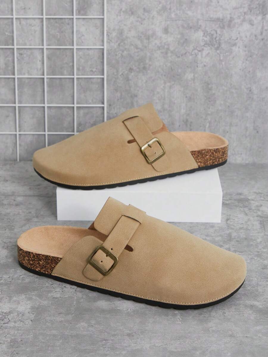 SHUZIA Men's Taupe Daily Cork Footbed Clogs-Comfort-3