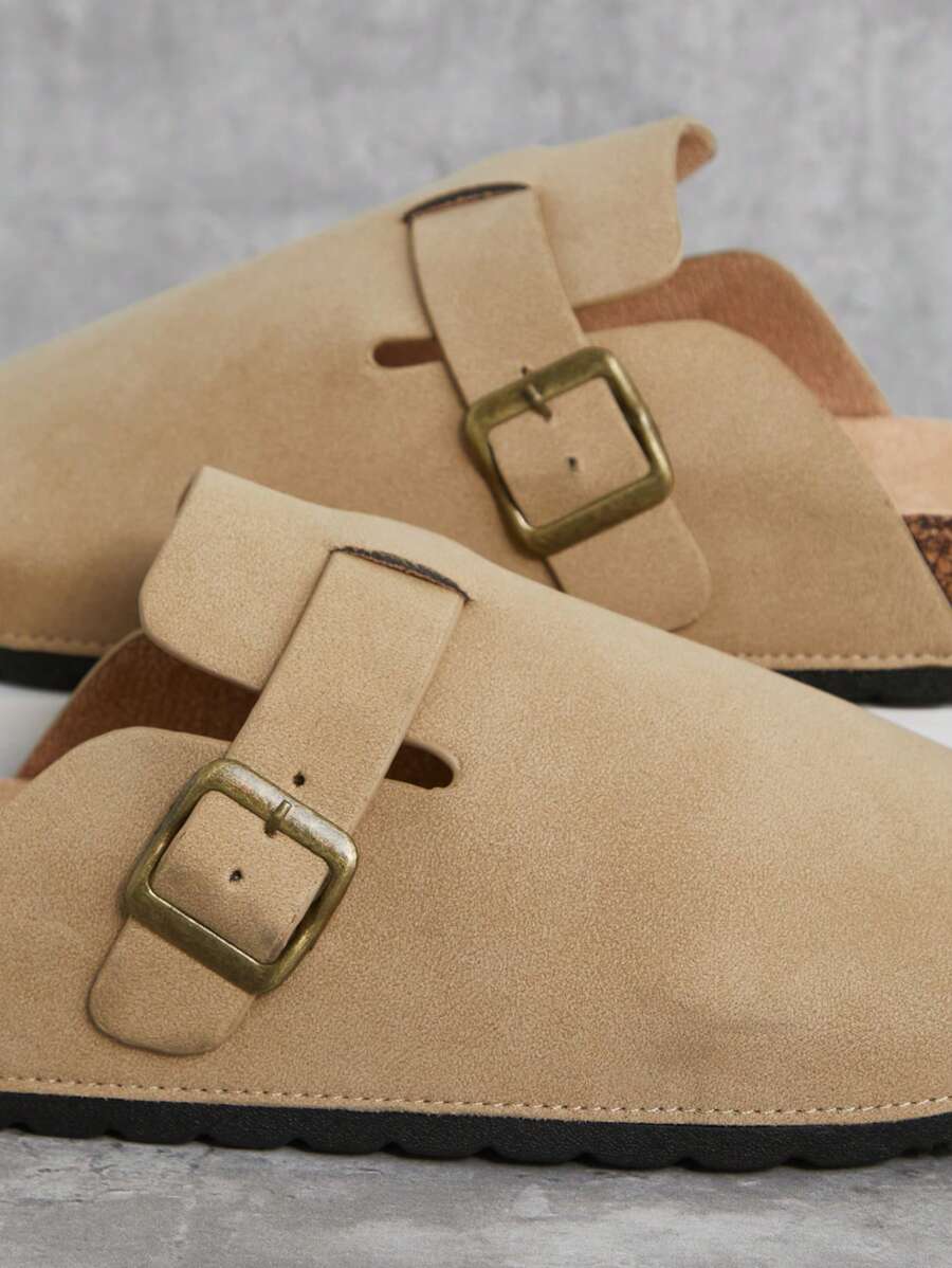 SHUZIA Men's Taupe Daily Cork Footbed Clogs-Comfort-4