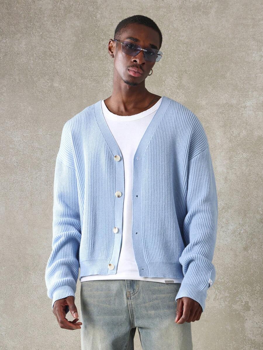 SUMWON Regular Fit Crop Knitted Cardigan-2