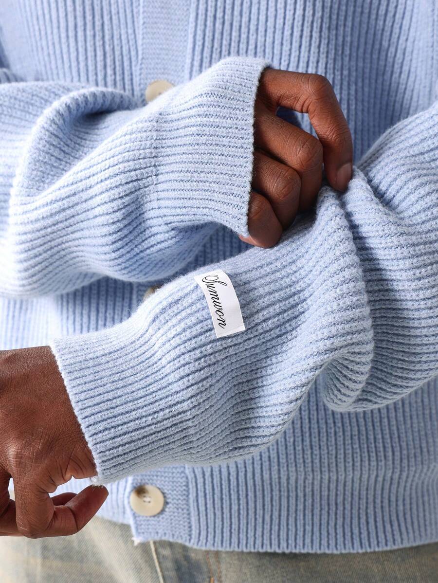 SUMWON Regular Fit Crop Knitted Cardigan-5