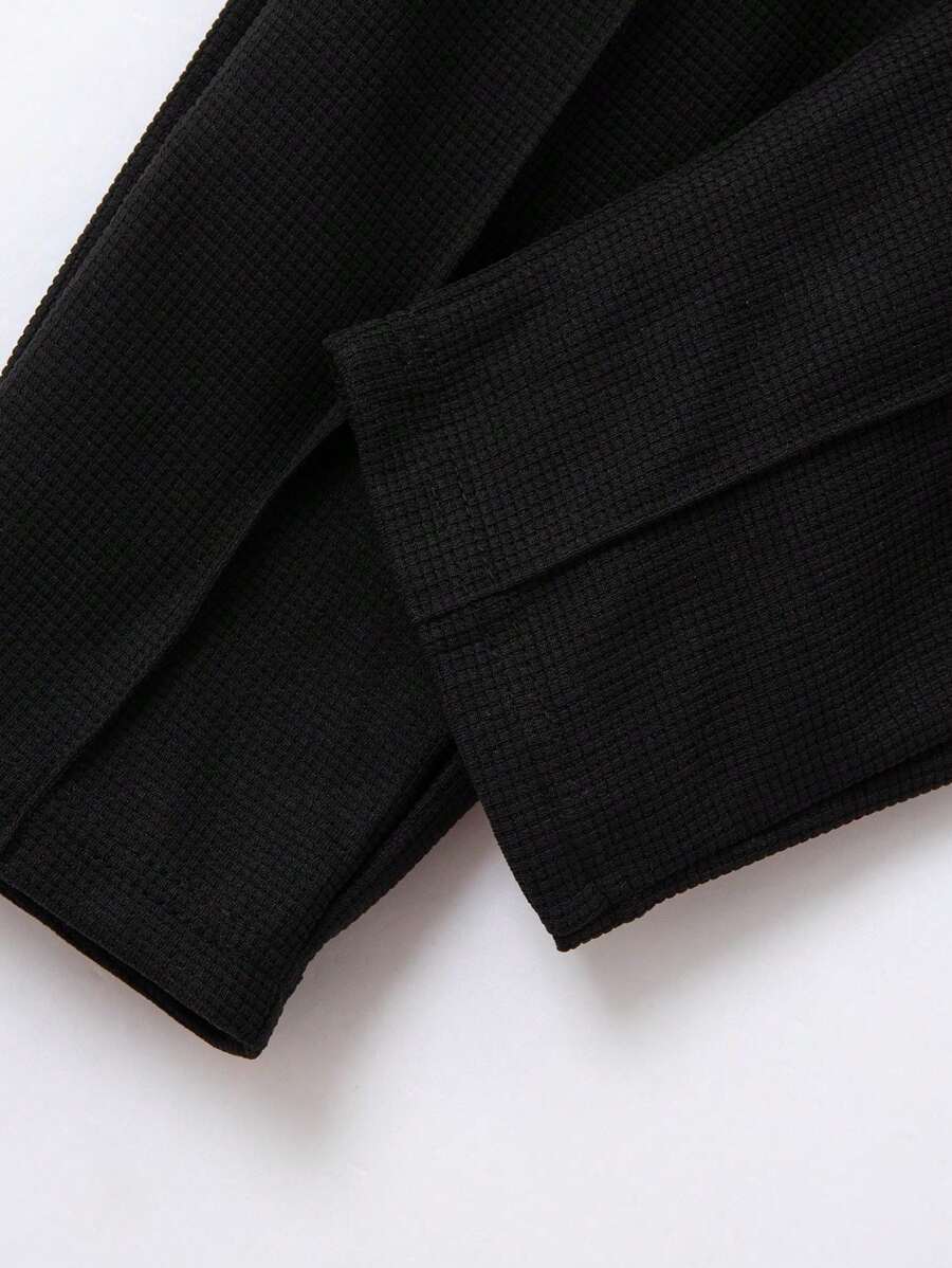 Set Men Fashion Button Cardigan Hooded Jacket + Pants Thin Outfit Suit-8