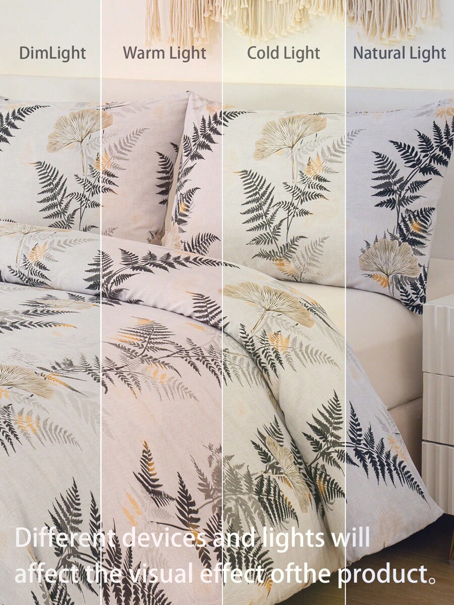 Soft Microfiber Duvet Cover Set With Floral Patterns -7