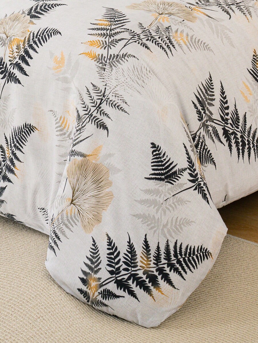 Soft Microfiber Duvet Cover Set With Floral Patterns -8