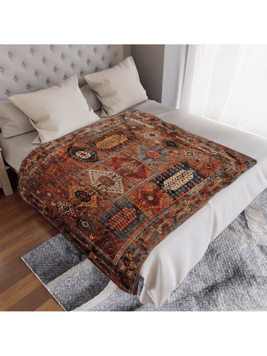 Soft Warm Vintage Polyester Boho Weaving Pattern Throw Blanket-7