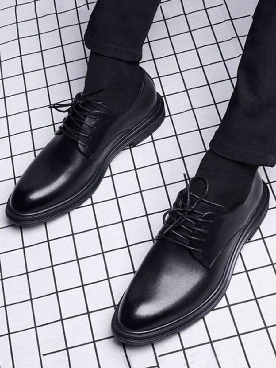 Summer High Rise Leather Shoes, Business Dress High Rise Shoes-2