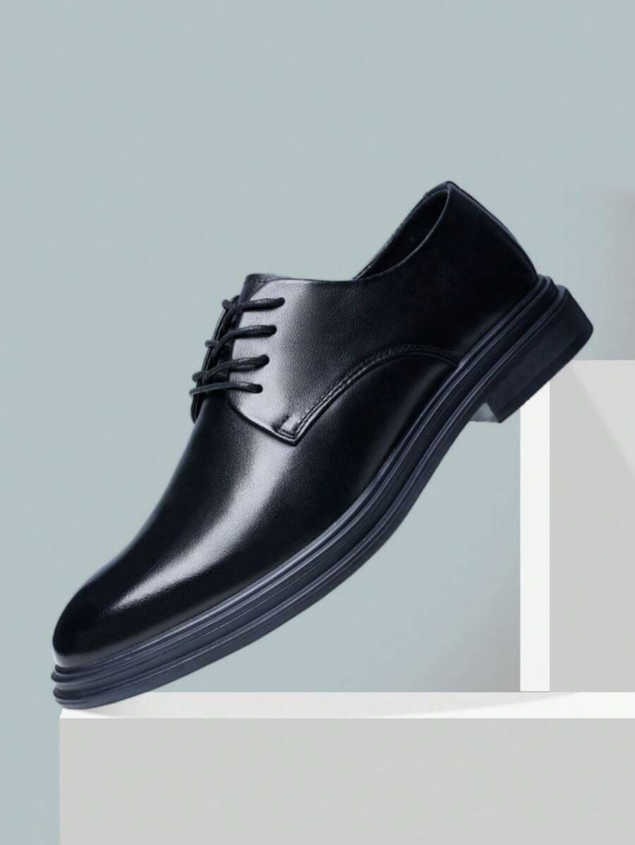 Summer High Rise Leather Shoes, Business Dress High Rise Shoes-3