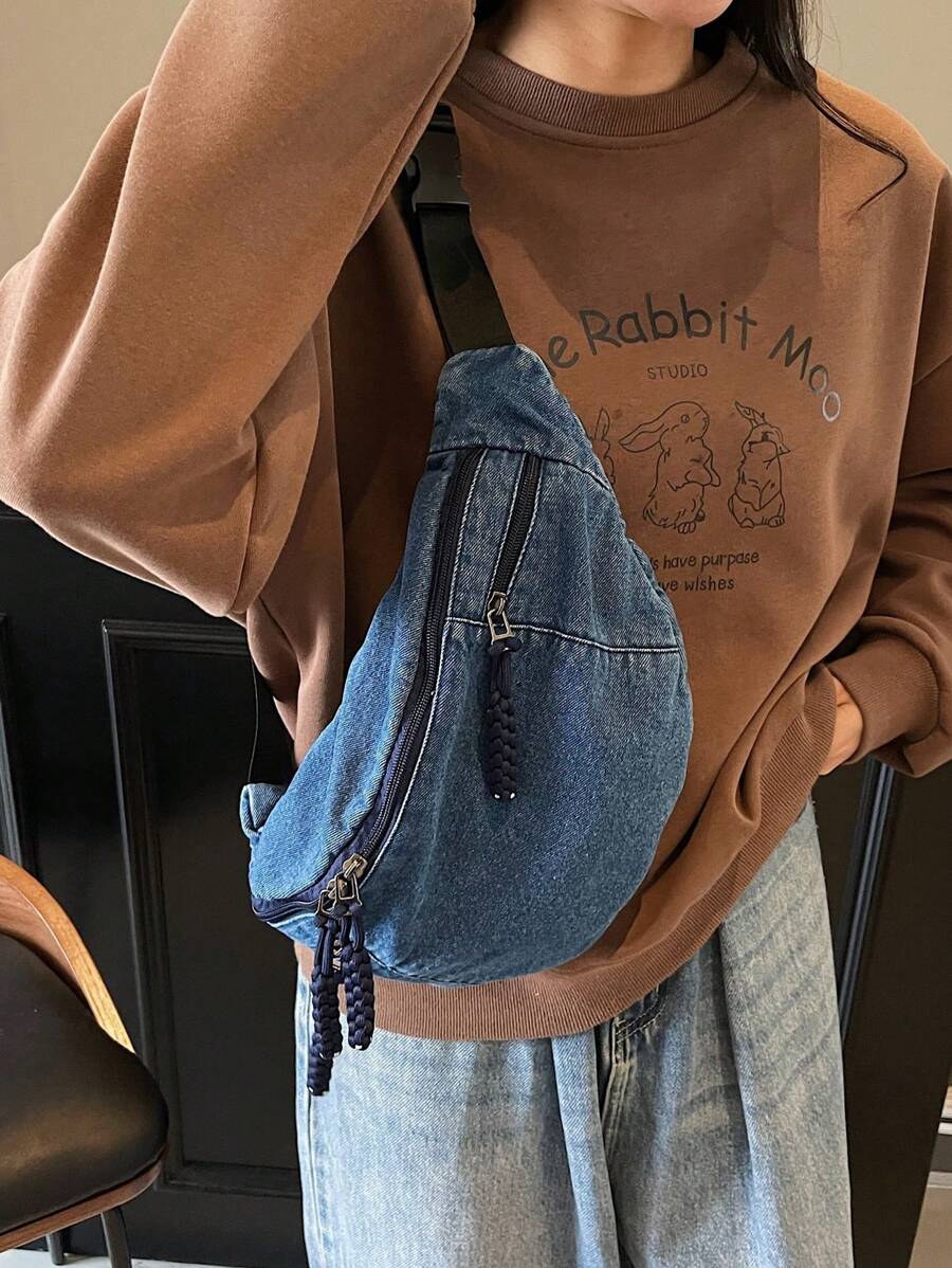 A Multi-Pocket Large Capacity Chest Bag Waist Bag, Convenient For Outing-2