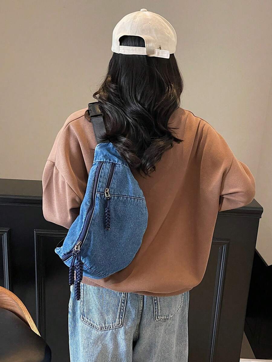 A Multi-Pocket Large Capacity Chest Bag Waist Bag, Convenient For Outing-3