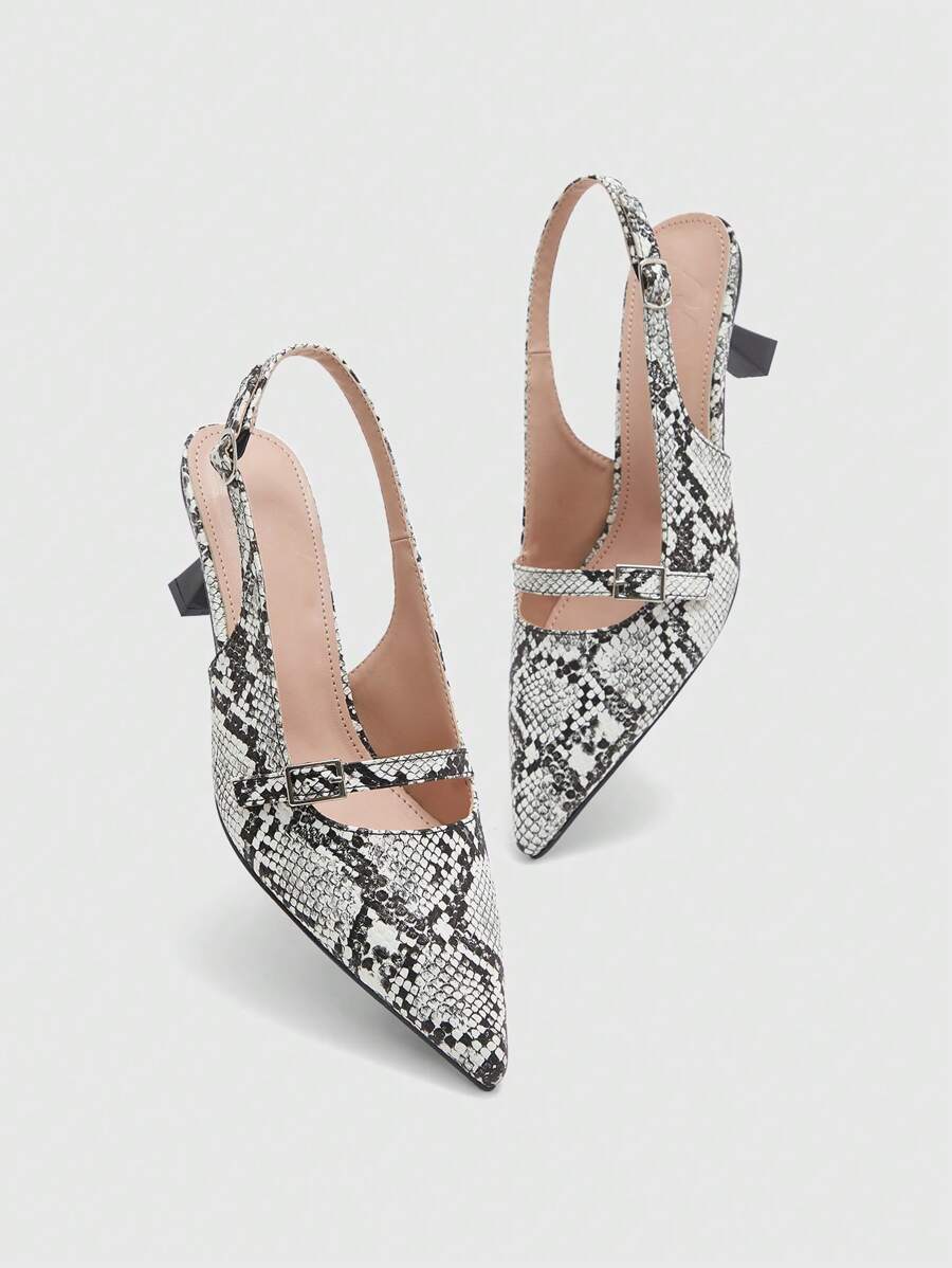 CUCCOO BIZCHIC Women's Spring Summer New Strap Buckle Hollow Pointed Stiletto-4