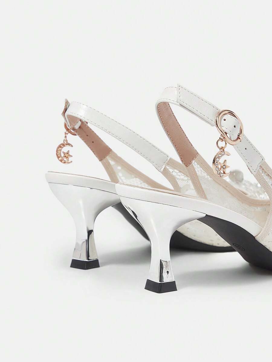 CUCCOO HITCHD Women's Burgundy Sparkle Bowknot Pointed Toe Ankle Strap -6