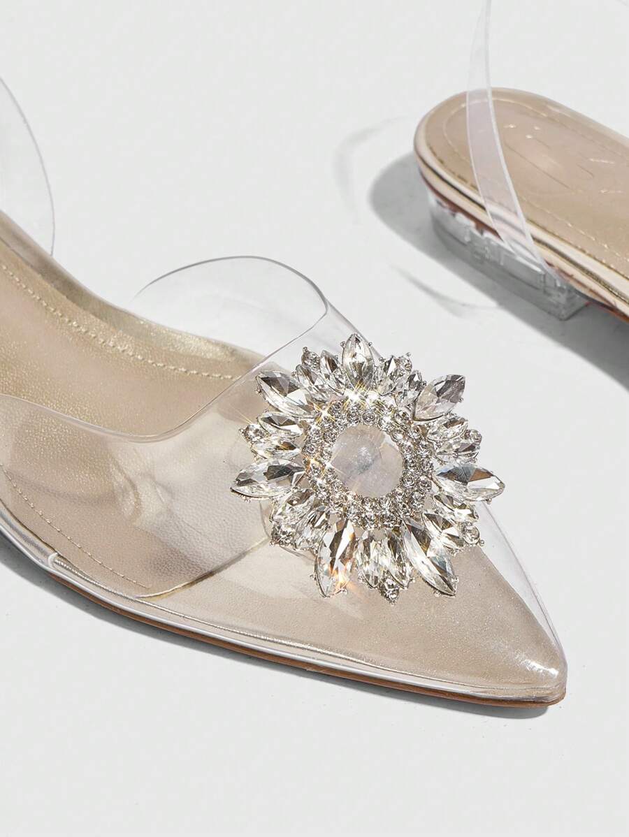 CUCCOO SZL Women Floral Crystal Decor Fashionable Slingback gold-3