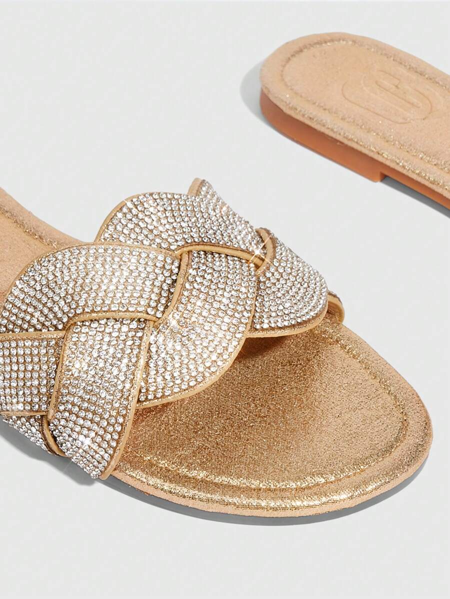 CUCCOO TILAWA Women's Flat Mule Sandals With Fashionable gold-4