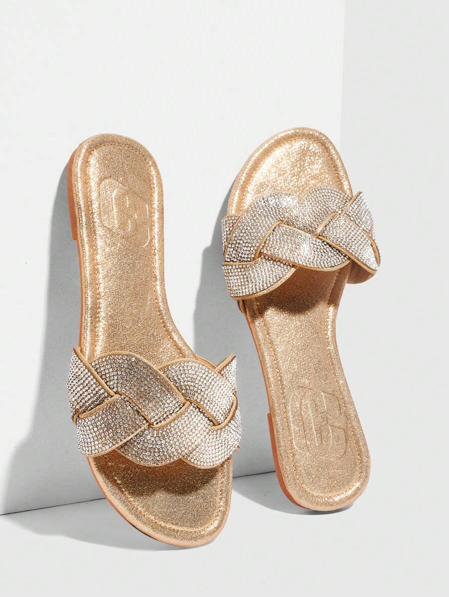 CUCCOO TILAWA Women's Flat Mule Sandals With Fashionable gold-5