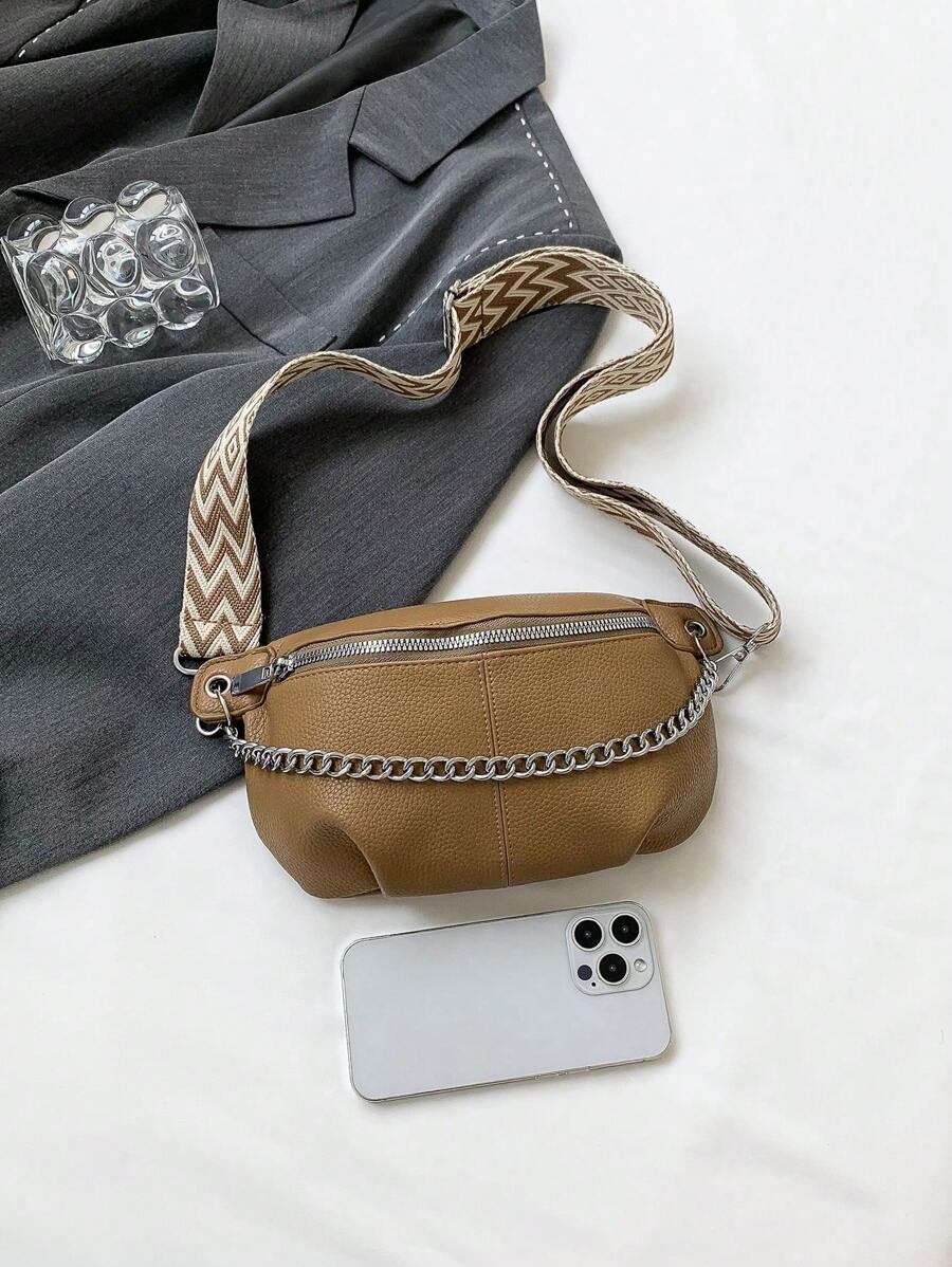 Chain Waist Bag Multifunctional Chest Bag Unisex Sports Shoulder Messenger Bag-2