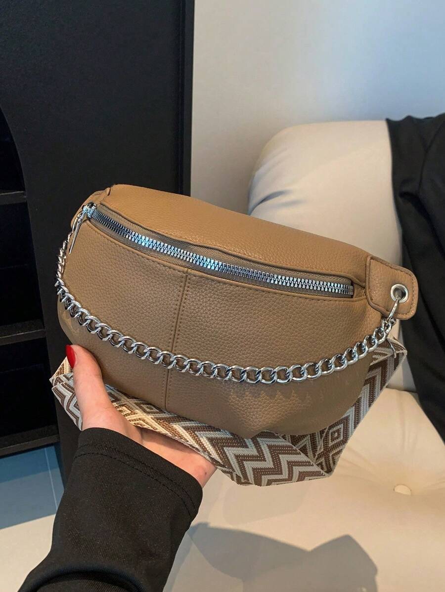 Chain Waist Bag Multifunctional Chest Bag Unisex Sports Shoulder Messenger Bag-4