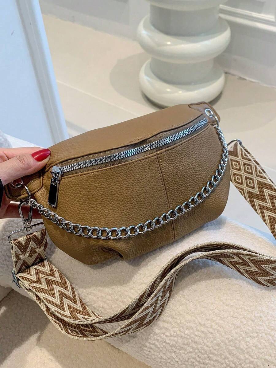 Chain Waist Bag Multifunctional Chest Bag Unisex Sports Shoulder Messenger Bag-7