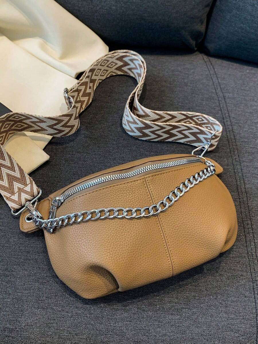 Chain Waist Bag Multifunctional Chest Bag Unisex Sports Shoulder Messenger Bag-9