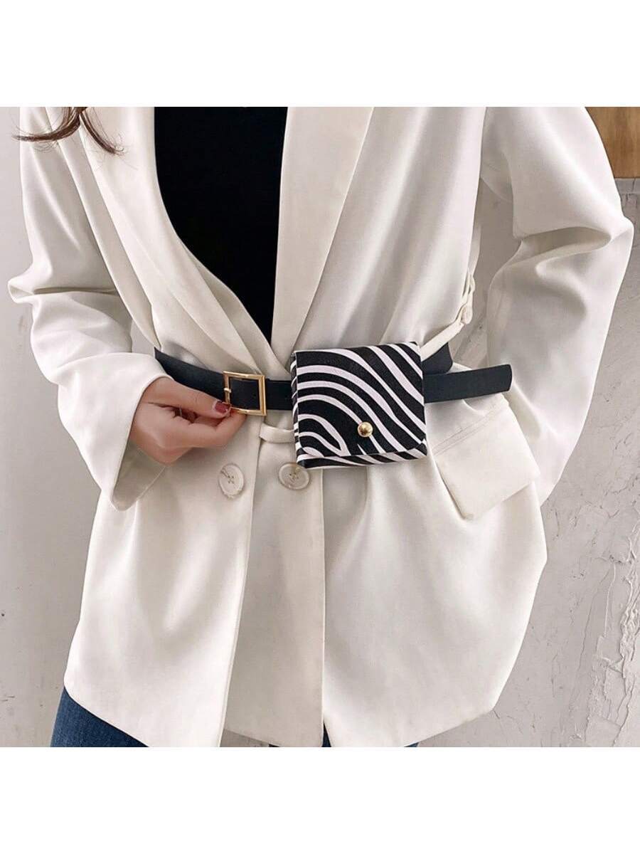 European & American Style Leopard Pattern Hip Pack, Detachable Belt-2