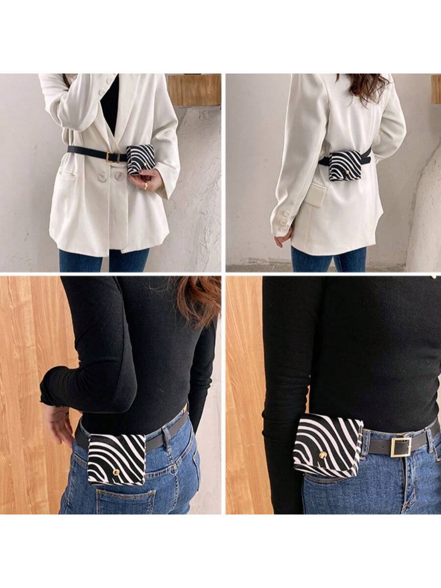 European & American Style Leopard Pattern Hip Pack, Detachable Belt-4