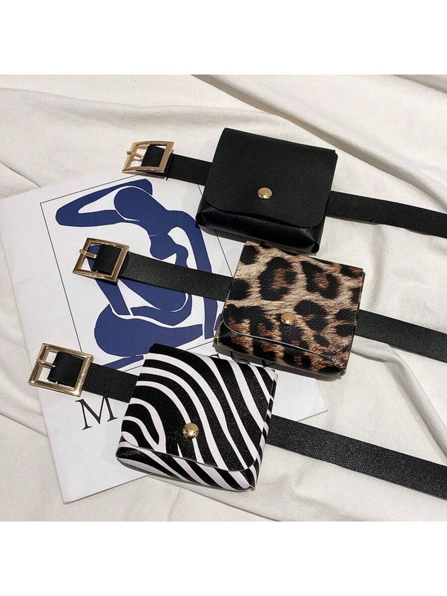 European & American Style Leopard Pattern Hip Pack, Detachable Belt-5