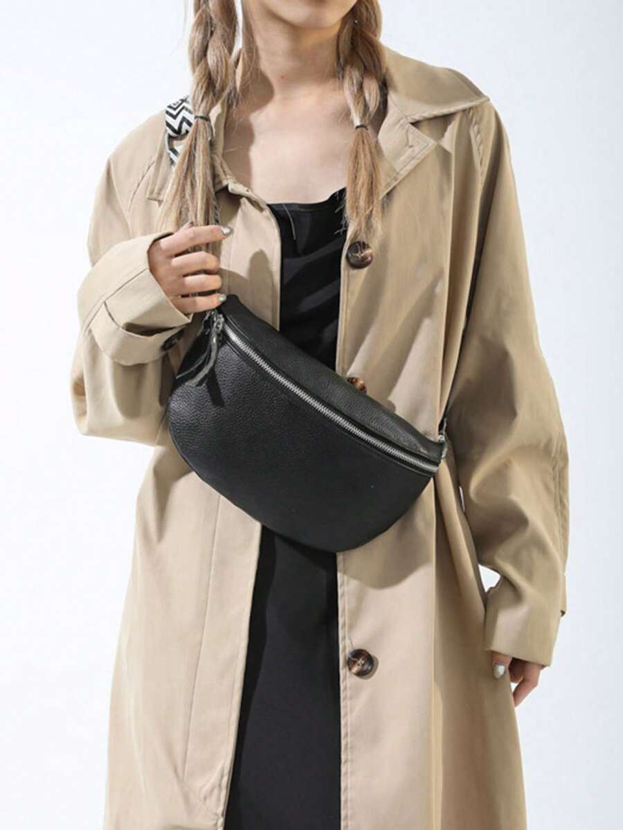 Fashionable And Simple Soft Leather Chest Bag Crossbody Bag Shoulder Bag-2