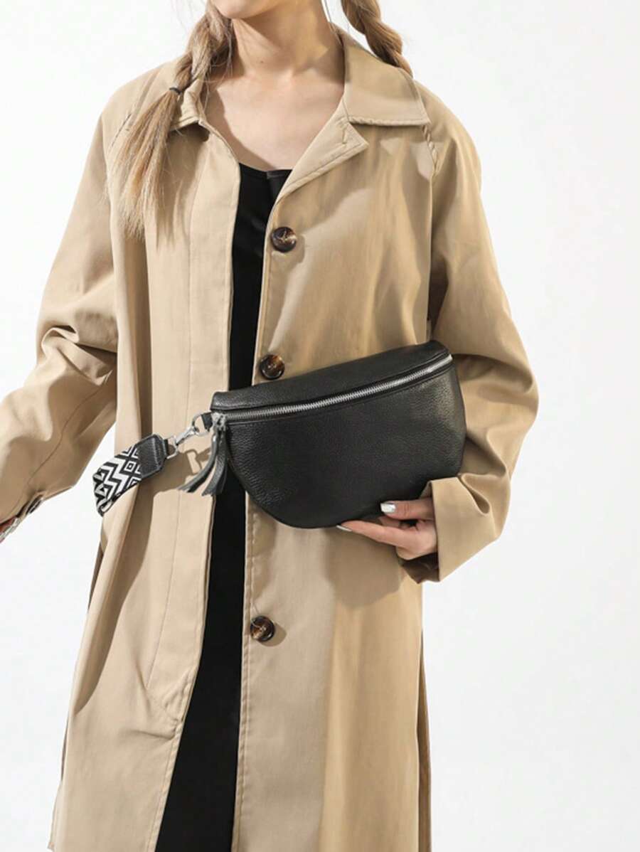 Fashionable And Simple Soft Leather Chest Bag Crossbody Bag Shoulder Bag-4