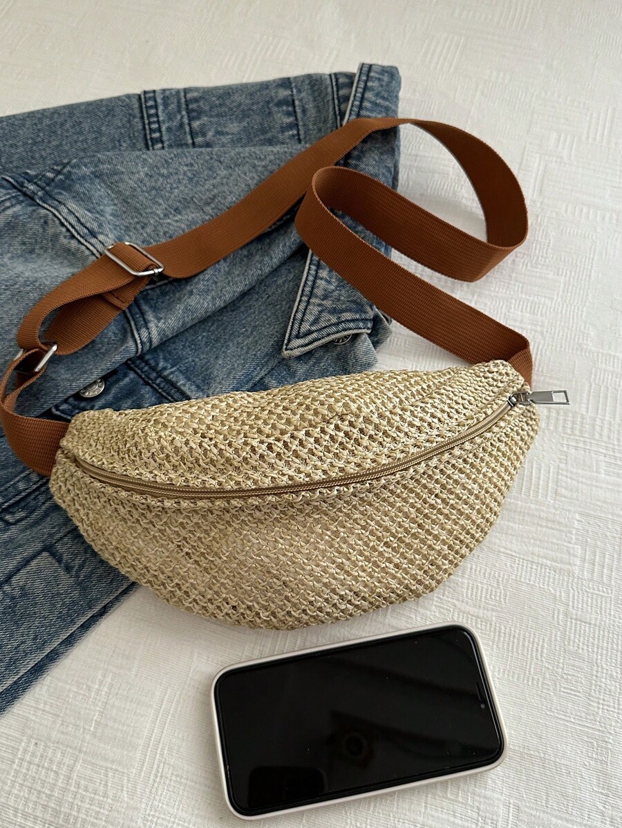 Fashionable Woven Women Handbag, Hollow Out Crossbody Bag-6