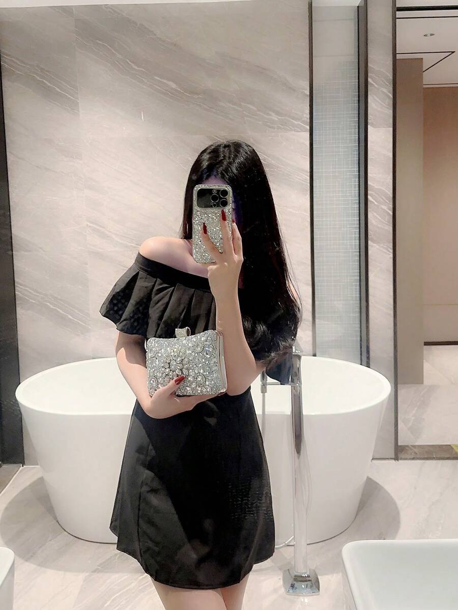 Lightweight, Business Casual Rhinestone Decor Bucket-8