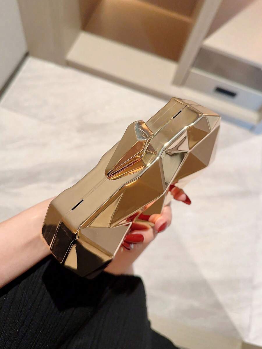 Lightweight, Business Casual Rhinestone Decor Bucket Bag-3