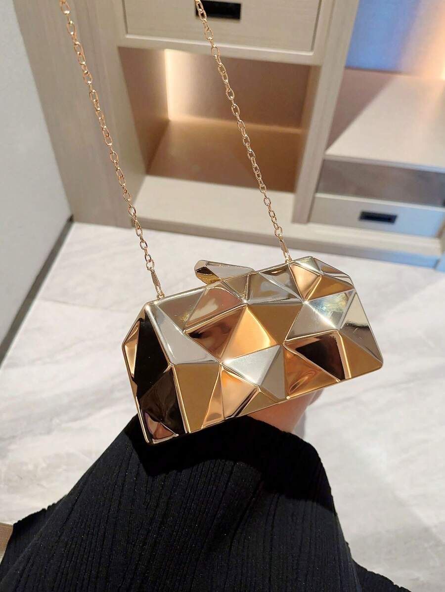 Lightweight, Business Casual Rhinestone Decor Bucket Bag-6