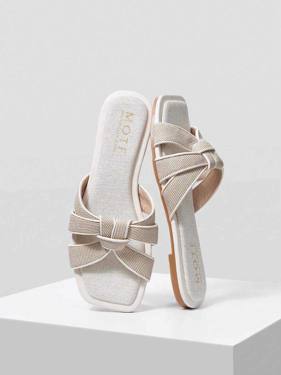 MOTF PREMIUM WOMEN'S COMFORTABLE SQUARE-TOE FLAT SANDALS apricot-4