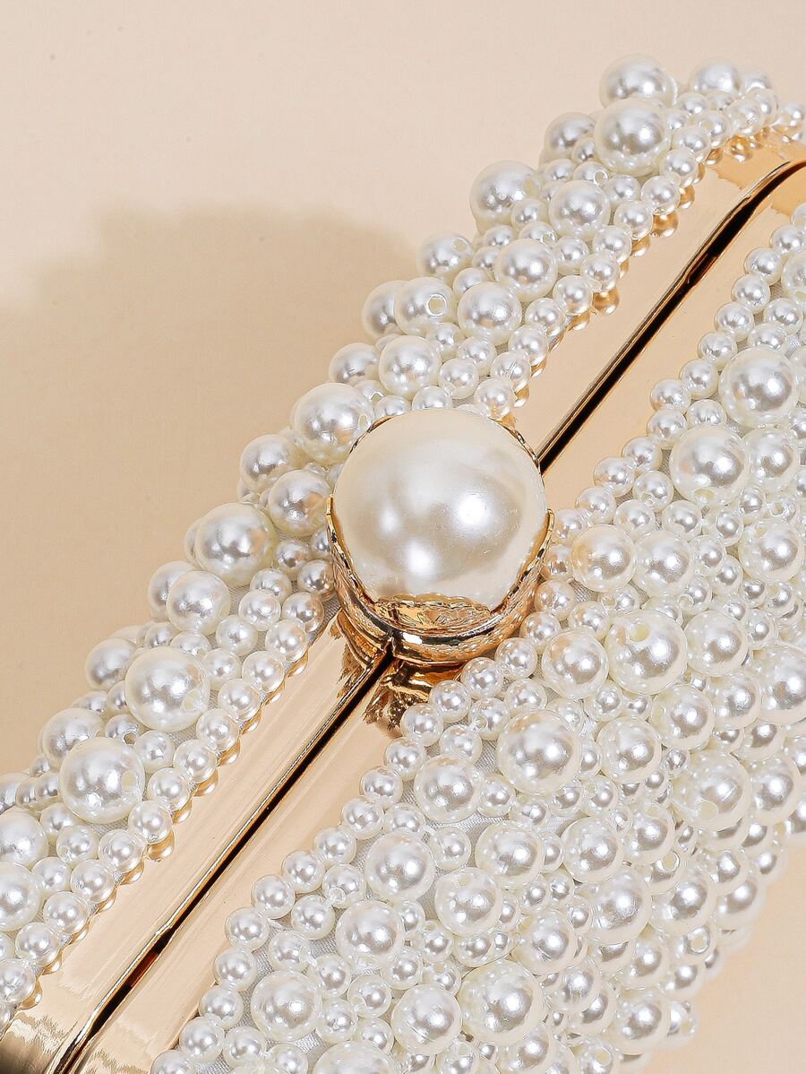 Mini Double-Sided Pearl Beaded Hand Embroidery Clutch-7